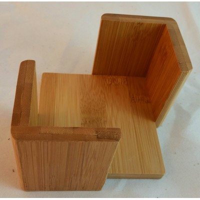 3.75" x 3.75" Wood Coaster Holder - Bamboo