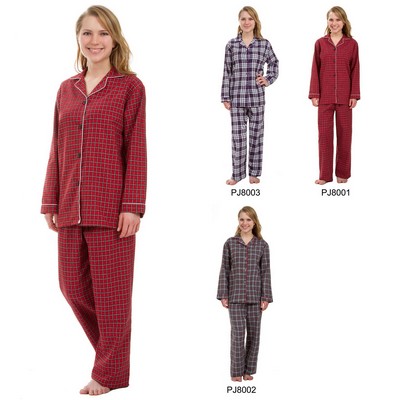 Women's Classic Plaid Pajama Sets, Sleepwear, Lounge Wear