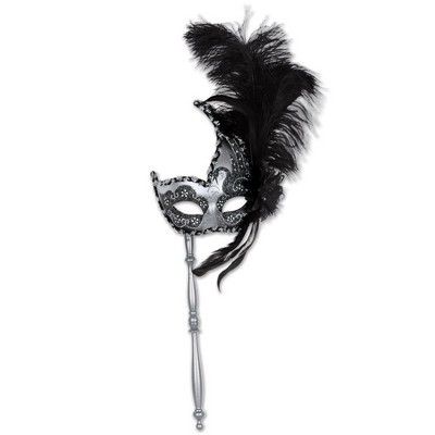 Feathered Mask With Stick