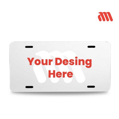 Aluminum White License Plates 12" x 6" SUBLIMATED