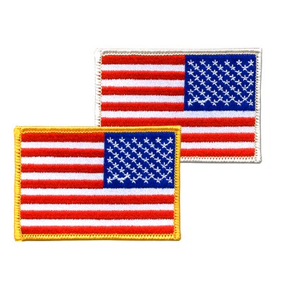 Reverse American U.S. Flag Patch - Embroidered