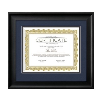 Fleetwood Certificate Frame - Black/Midnight Blue 8½"x11"