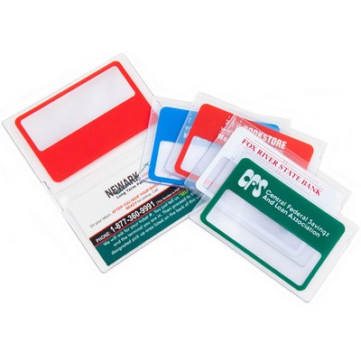 5X Credit Card Size Magnifier in Clear Bi-Fold Case.