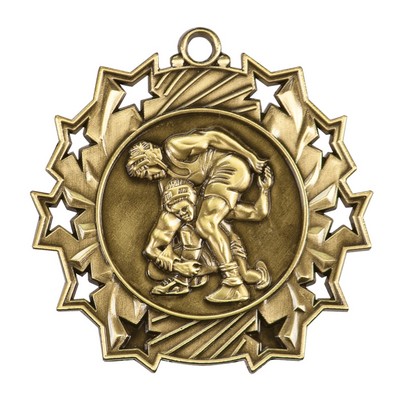 2.25" Ten Star Wrestling Medal