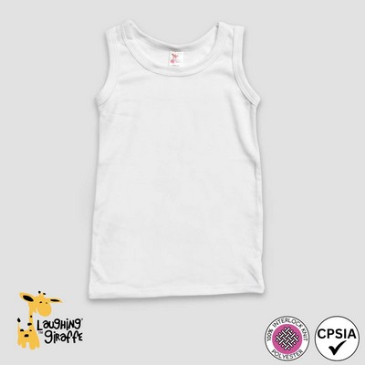 Toddler Tank Tops - White - 100% Polyester - Laughing Giraffe®