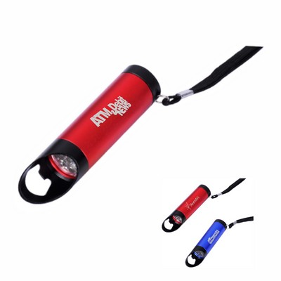 9 LED Aluminum Flashlight w/Bottle Opener