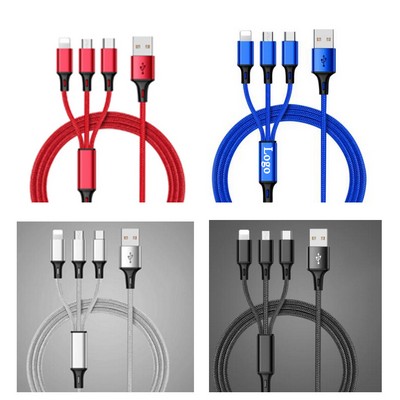 Nylon Braided 3-in-1 USB Charging Cable