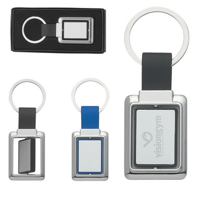 Rectangle Metal Spinner Key Tag