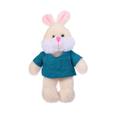 Soft Plush Bunny in Scrub Shirt