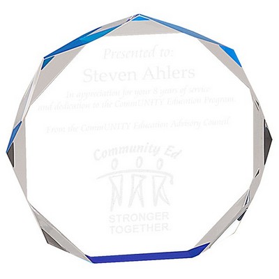 7" Dia. Blue Octagon Acrylic Award