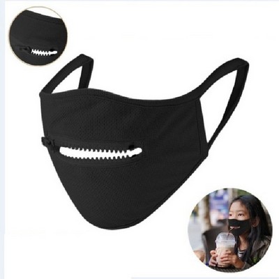 Cotton Zipper Half Face Mask