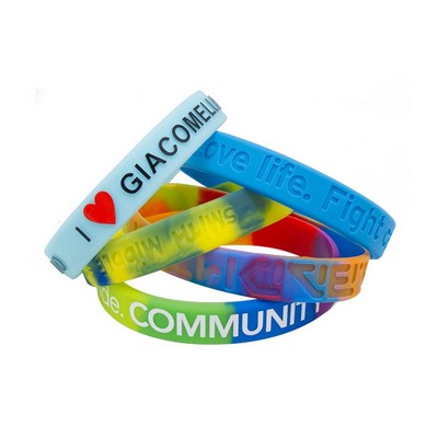 Color Filled Silicone Wristbands