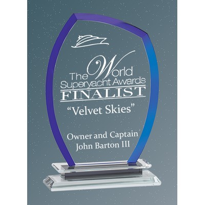 Crystal Cool Blue Essex Award Series, Medium (5"x 7-3/4"H)