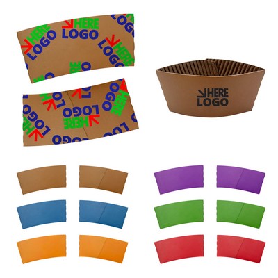 Corrugated Paper Cup Sleeves For 12oz 16oz Cup MOQ 100PCS