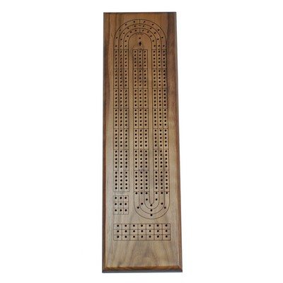 Solid Walnut 3 Track Cribbage Board