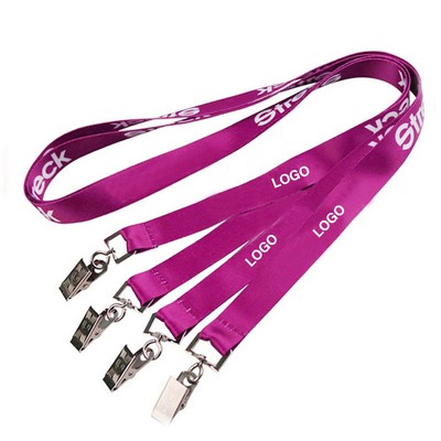 3/4" Dual Bulldog Clip Attachment Polyester Lanyard