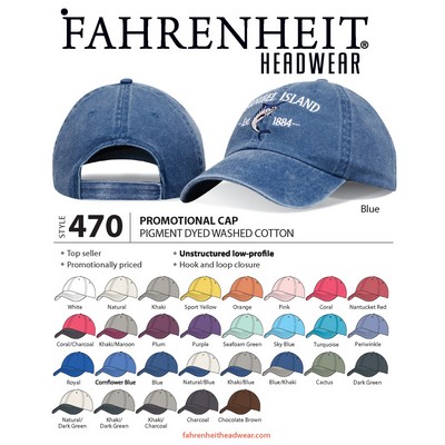 Fahrenheit Promotional Cap Pigment Dyed Washed Cotton