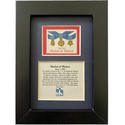 Framed Stamp Gift/Award Celebrating the Medal of Honor