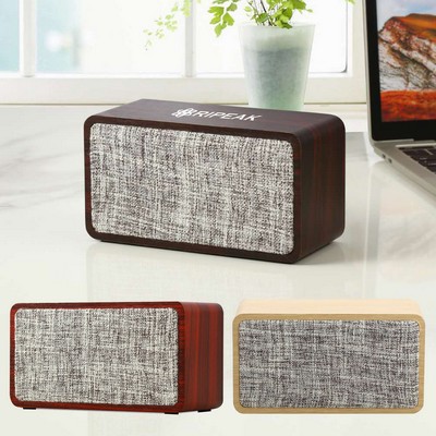 Stereo Sound Wood Fabric Wireless Speaker