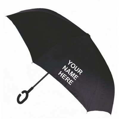 Double Layer Inverted Umbrella - 48" Arc - Manual Open, cloud pattern