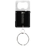 Rectangle Black/Silver Leatherette Bottle Opener Keychain