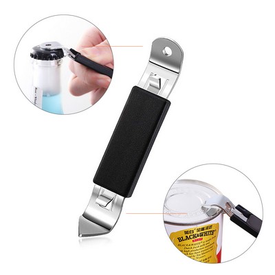 Magnetic Metal Bottle Opener With Can Punch Opener