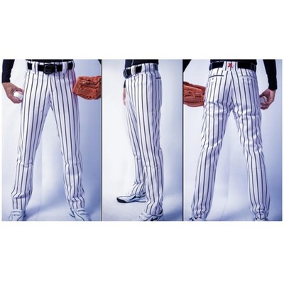 Premium Full Length Striped Baseball Pants With Piping - South Korea Silk - Men, Women, Kids