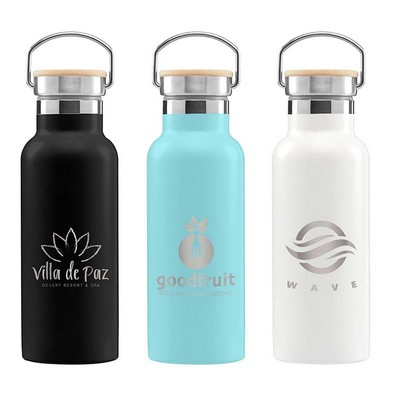 Oahu - 17 oz. Double-Wall Stainless Canteen Bottle - Laser