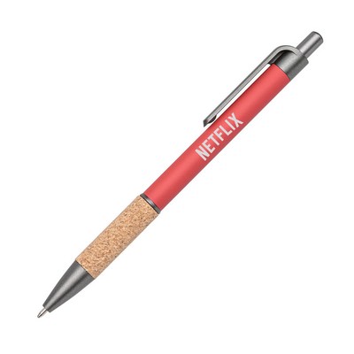 Otto Aluminum Pen w/Cork Grip - Red