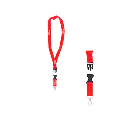 Polyester Lanyard with Safety Break-away Buckle & Metal Hook