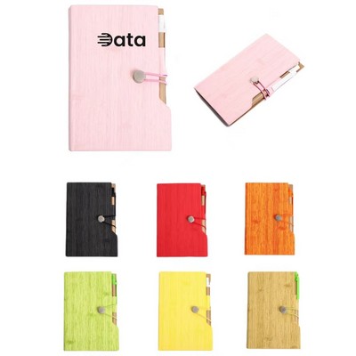 Woodgrain Notebook with Sticky Notes