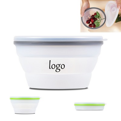 Silicone Lunch Folding Bowl With Lid