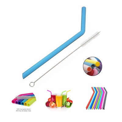 Bent Silicone Straw Set