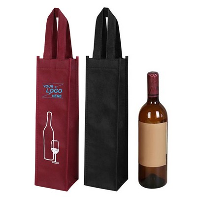 Single Bottle Wine Tote Bag - Non-Woven Fabric