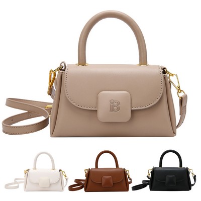 PU Leather Vintage Square Crossbody Shoulder Bag