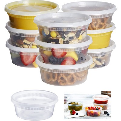 Airtight-Lid 8 oz Plastic Deli Food Storage Containers