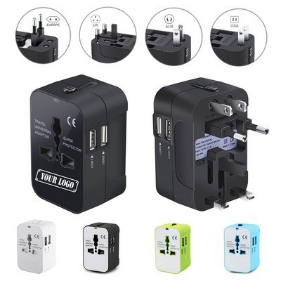 Worldwide Travel Adapter With USB Charging Ports