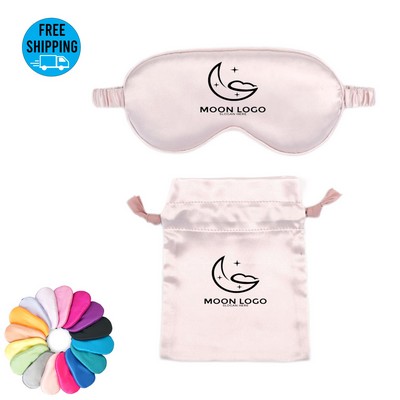 Satin Sleeping Eye Mask with drawstring pocket