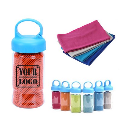 Cooling Towel With Carabiner Bottle