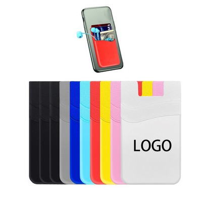 2 Pockets Silicone Phone Wallet Holder