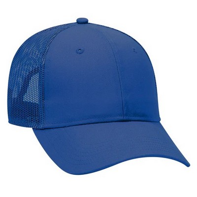 Otto Mid Profile Cotton Blend Twill Trucker Cap w/Mesh Back