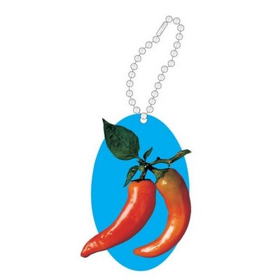 Chili Pepper Promotional Line Key Chain w/ Black Back (2 Square Inch)