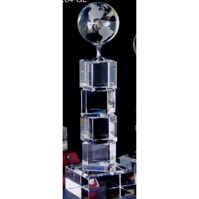 Globe Stacked Cube Tower Award (10 3/4"x3")