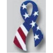 Stock Patriotic Aluminum Ribbon Pin