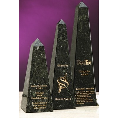 10" Green Genuine Marble Excel Obelisk Award