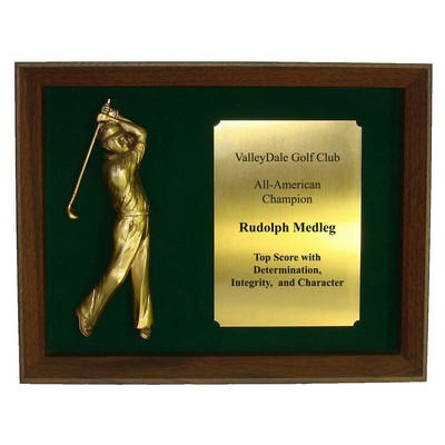 Golfer Shadow Frame Plaque