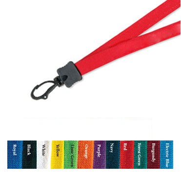 1/2" Cotton Lanyard w/ J-Hook (Blank)