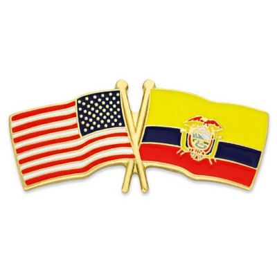 USA & Ecuador Flag Pin