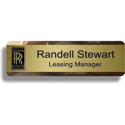 Brushed Gold Aluminum w/ Bright mirror finish back (1"x 3")