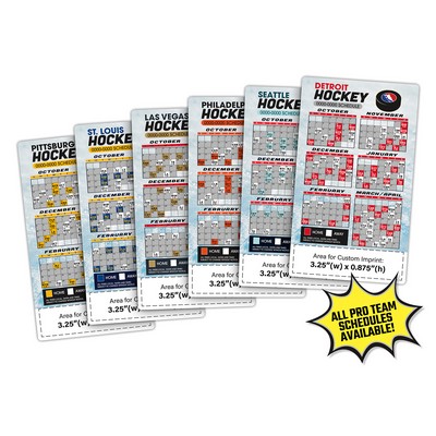 Magnet Sport Schedules - 3.5x6 Hockey Round Corners - 25 mil.